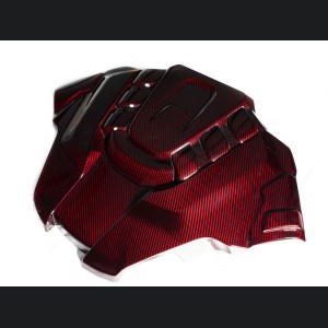 Alfa Romeo Stelvio Engine Cover - Carbon Fiber - QV Model - Red Candy